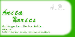 anita marics business card